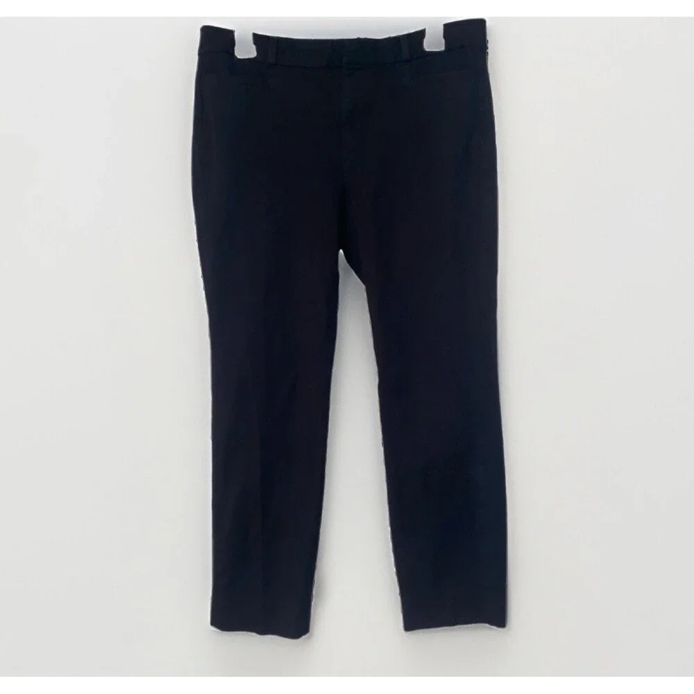 Banana Republic Sloan Curvy Fit Solid Flat Front Regular Pants Black Size 10